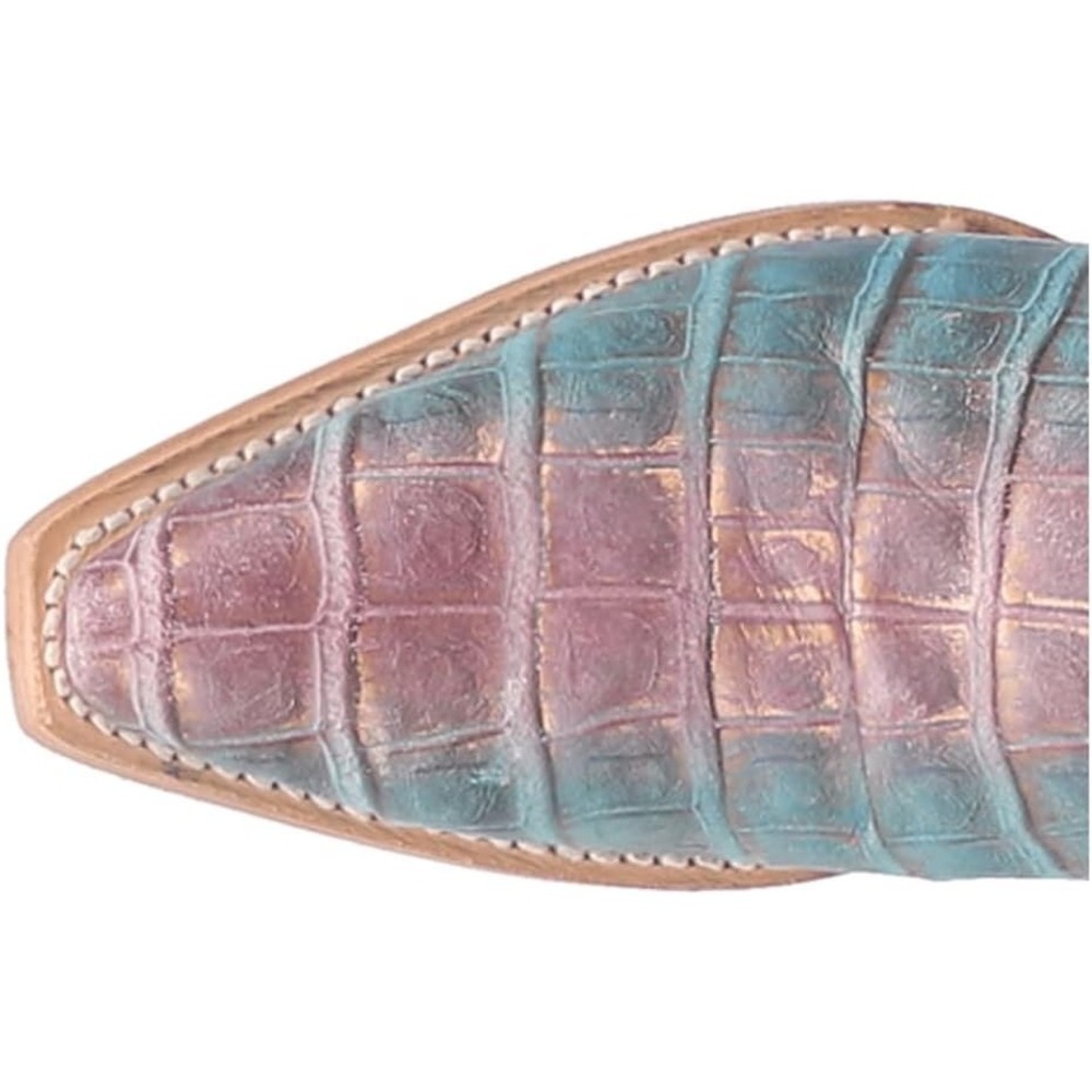 NEW Dingo1969 Royale Caterina Purple Blue Caiman Snip Toe Western Cowgirl Boots - Picture 7 of 16